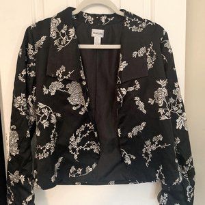 Chico's black embroidered evening jacket, size 1